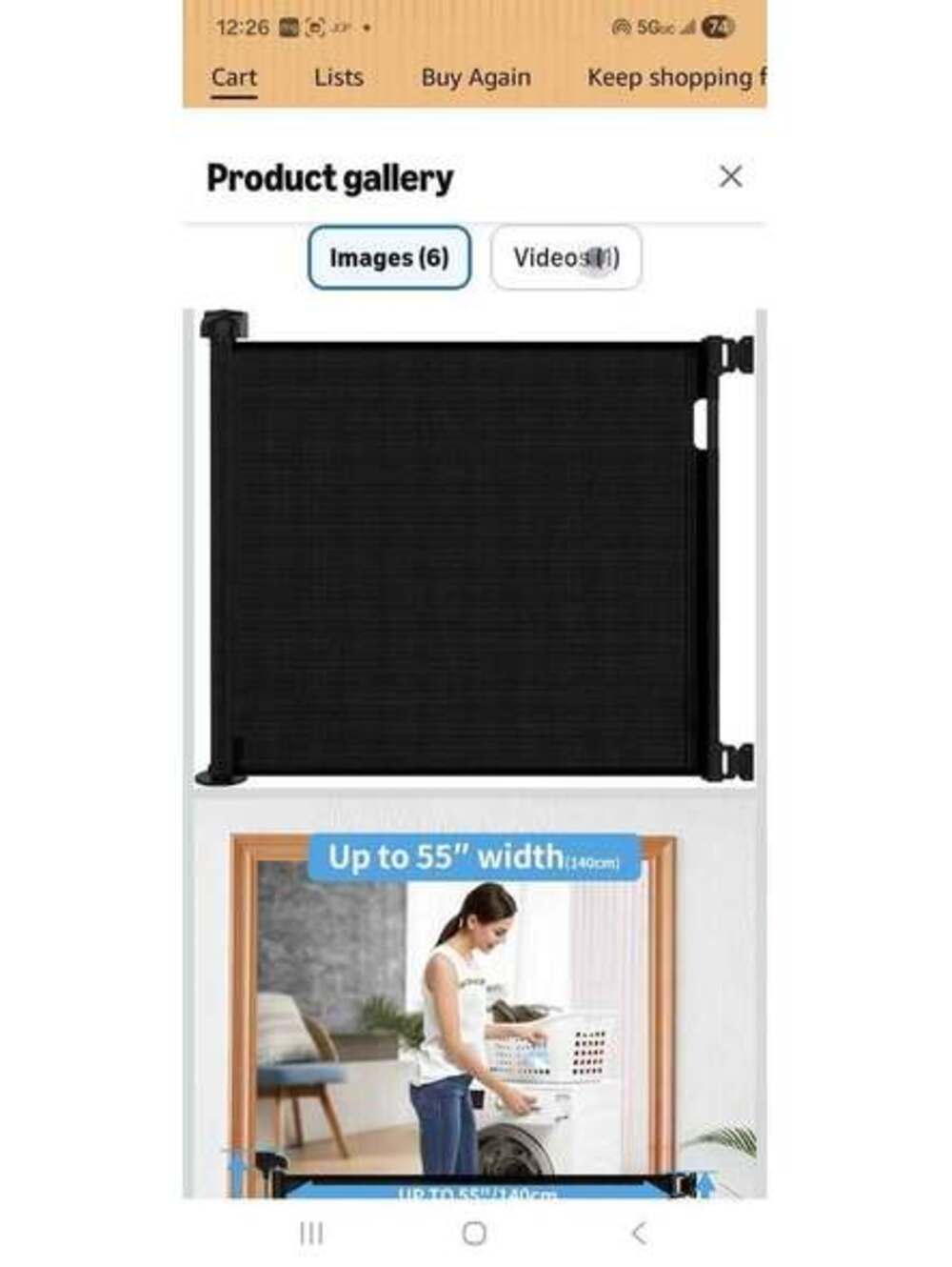 Retractable Mesh Baby Gate / Room Divider – 71” Wide